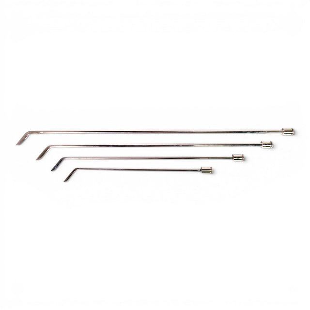 Anson PDR TEQUILA TOOLS CABALLERO 1 HUB SET, a set of 4 metal PDR rods with single pick blade tips and single bends.