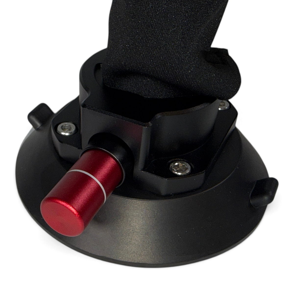 Anson PDR The Claw heat gun mount featuring a black suction cup base and a red adjustment knob for dent repair