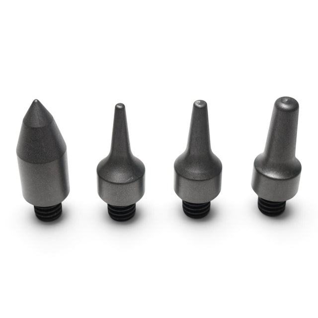 Anson PDR Dead Dent Tools 4-piece ballistic knockdown tip set for paintless dent repair with various point shapes.