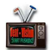 Anson PDR Dent Vision ShockBlocker knockdown tool featuring a vintage television graphic with orange and blue tips