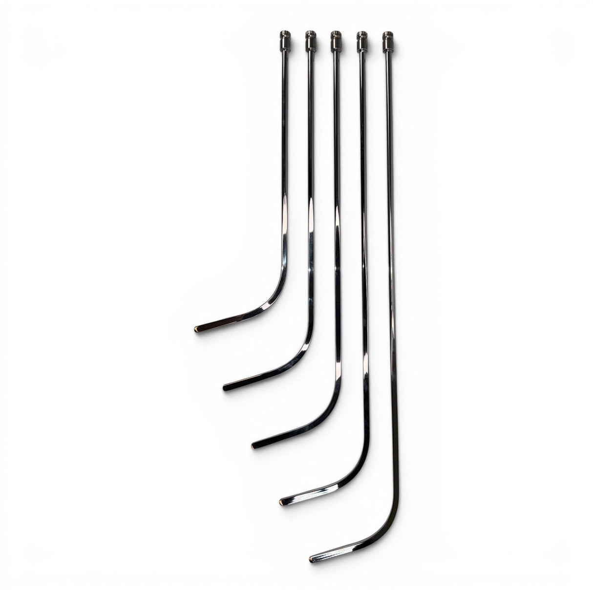 Anson PDR Door Lord compact 3/8 inch diameter bladed dent repair tools in various lengths with tapered shafts.