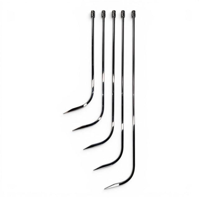 Anson PDR Door Lord compact hub set featuring five chrome metal paintless dent repair tools with sharp tapered tips.