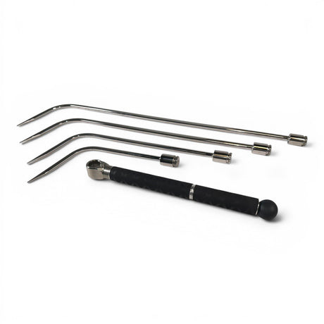 Anson PDR Tequila Tools Door Lord Sharp Hub Set with Tactical Guerrilla Grip, featuring four metal rods of varying lengths and tips, and a black textured handle.