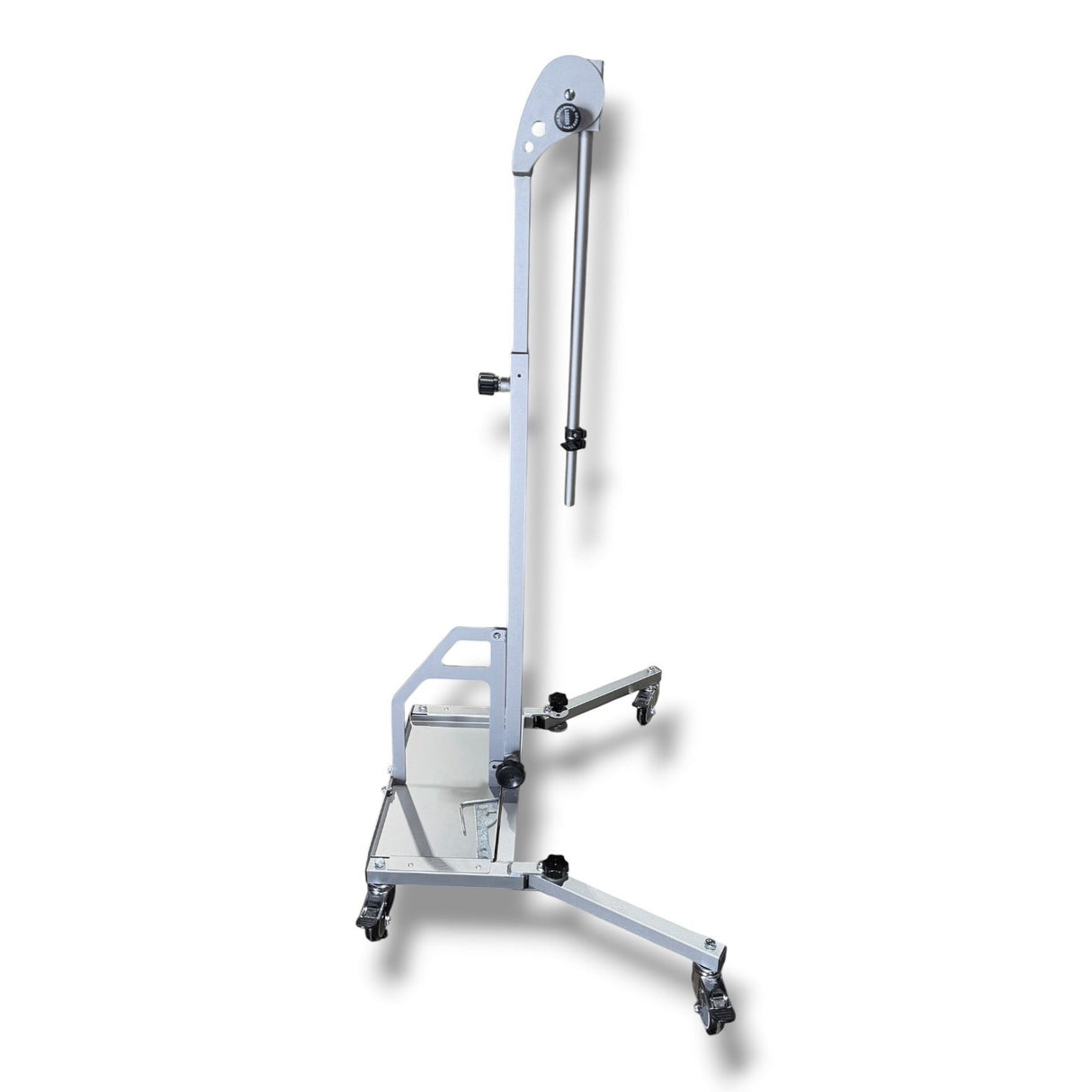 Anson PDR Econo Light Stand with adjustable boom and wheels, made of silver aluminum.