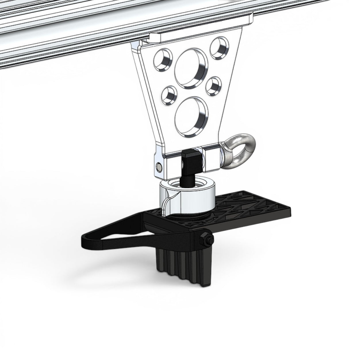 Anson PDR JVF Edge Foot for Re-tension system, black plastic with metal attachment, for vehicle panel repair.