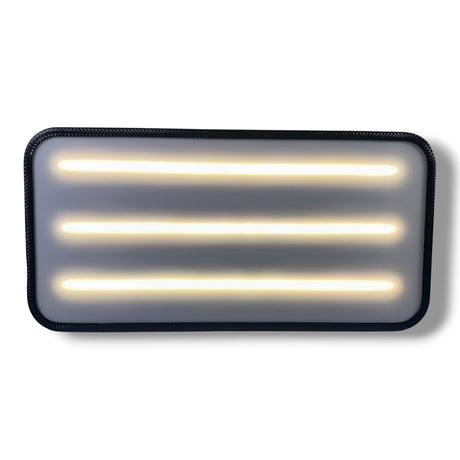 Anson PDR Elimadent X-Factor Mini wide 20" PDR light with three bright LED strips and a black protective band.