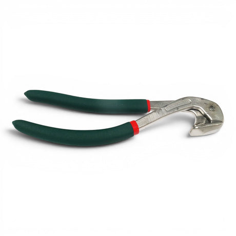 Anson PDR fender lip edge pliers with green non-slip rubber handles and red accents. Made of hardened stainless steel and ABS.