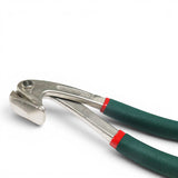Anson PDR fender lip edge pliers with green anti-slip rubber handles and red accents. Stainless steel construction.