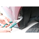 Anson PDR fender lip edge pliers with green anti-slip handles, made of stainless steel and ABS, used to remove a car fender clip.