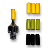 Anson PDR Dead Dent Tools Galaxy stainless steel patina tip with assorted yellow, green, and black soft tip covers.