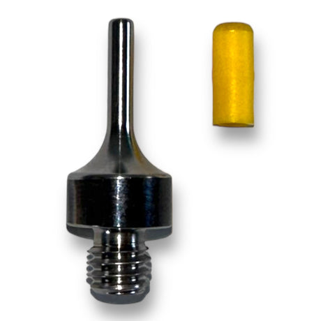 Anson PDR Dead Dent Tools Galaxy stainless steel patina knockdown tip with a protective yellow soft cap