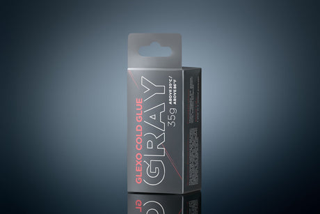 Anson PDR Glexo Gray cold glue adhesive for hot weather, 35g. Designed for use above 86°F/30°C.