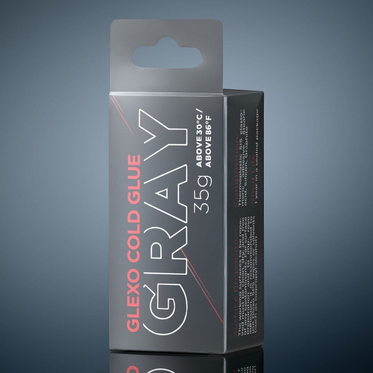 Anson PDR Glexo Gray cold glue adhesive for hot weather, 35g. Designed for use above 86°F/30°C.