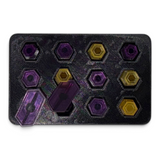 Anson PDR Dead Dent Tools Glory Hole 3D printed black tab holder with purple and yellow hot glue tabs