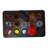 Anson PDR Dead Dent Tools Glory Hole black 3D printed tab holder tray filled with various colorful glue tabs