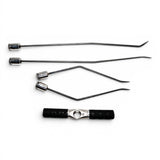 Anson PDR pistol grip style HUB handle set with tactical T-handle and four metal PDR rods with sharp tips.