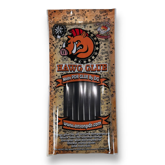 Anson PDR Hawg Hot PDR Glue sticks in black, designed for warmer temperatures and thicker metal tanks.