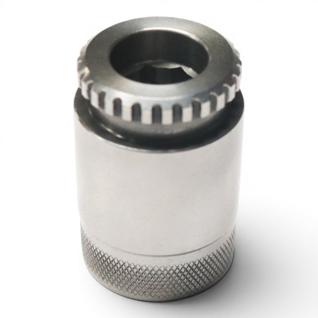 Anson PDR Tactical Guerrilla Grip Ultra Dent Tools hub adapter, metal, with knurled grip and locking mechanism.