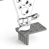 Anson PDR JVF Edge Foot for Re-tension system, grey plastic with textured surface and ribbed base.