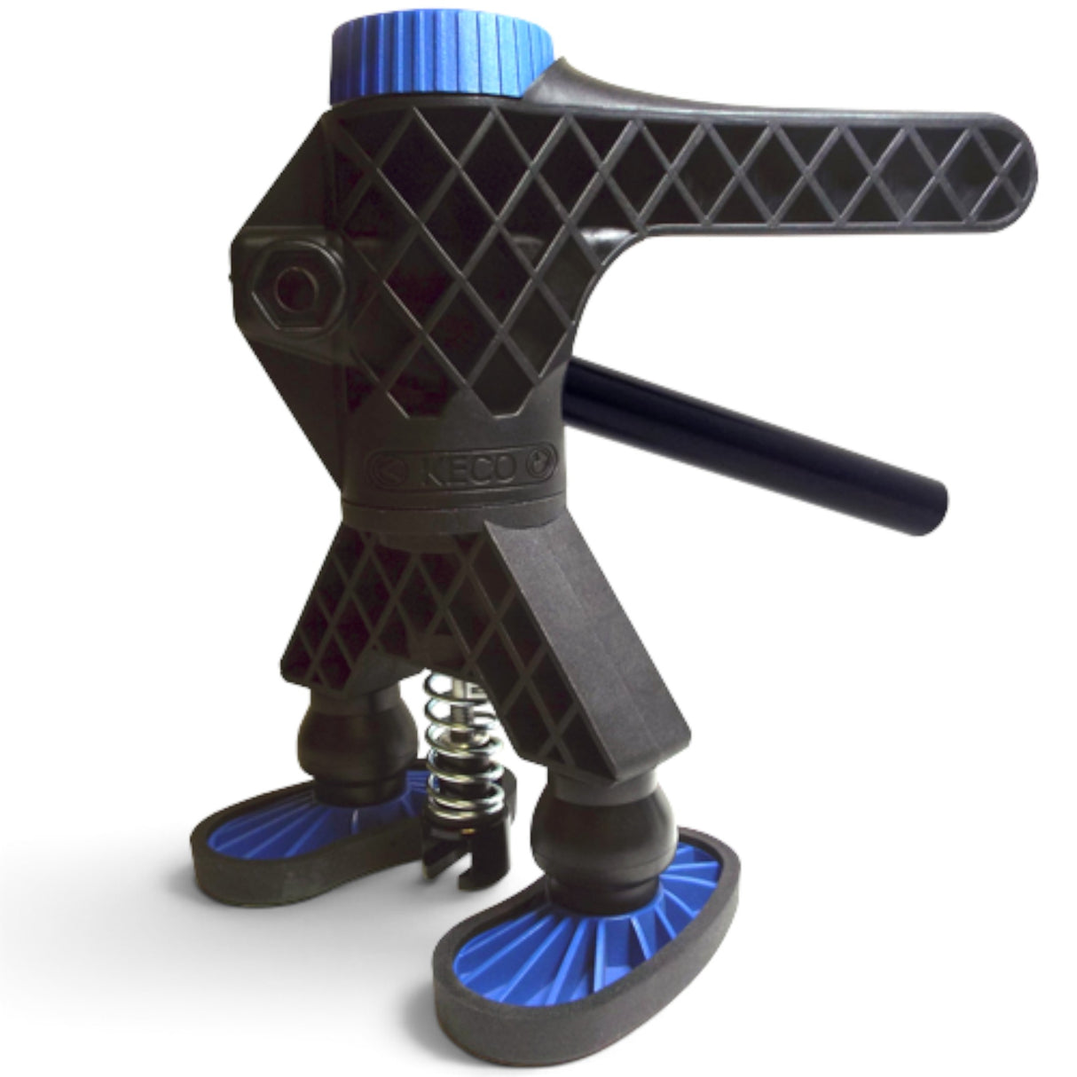 Keco Robo Mini Lifter with black frame and blue adjustable feet for precision paintless dent repair