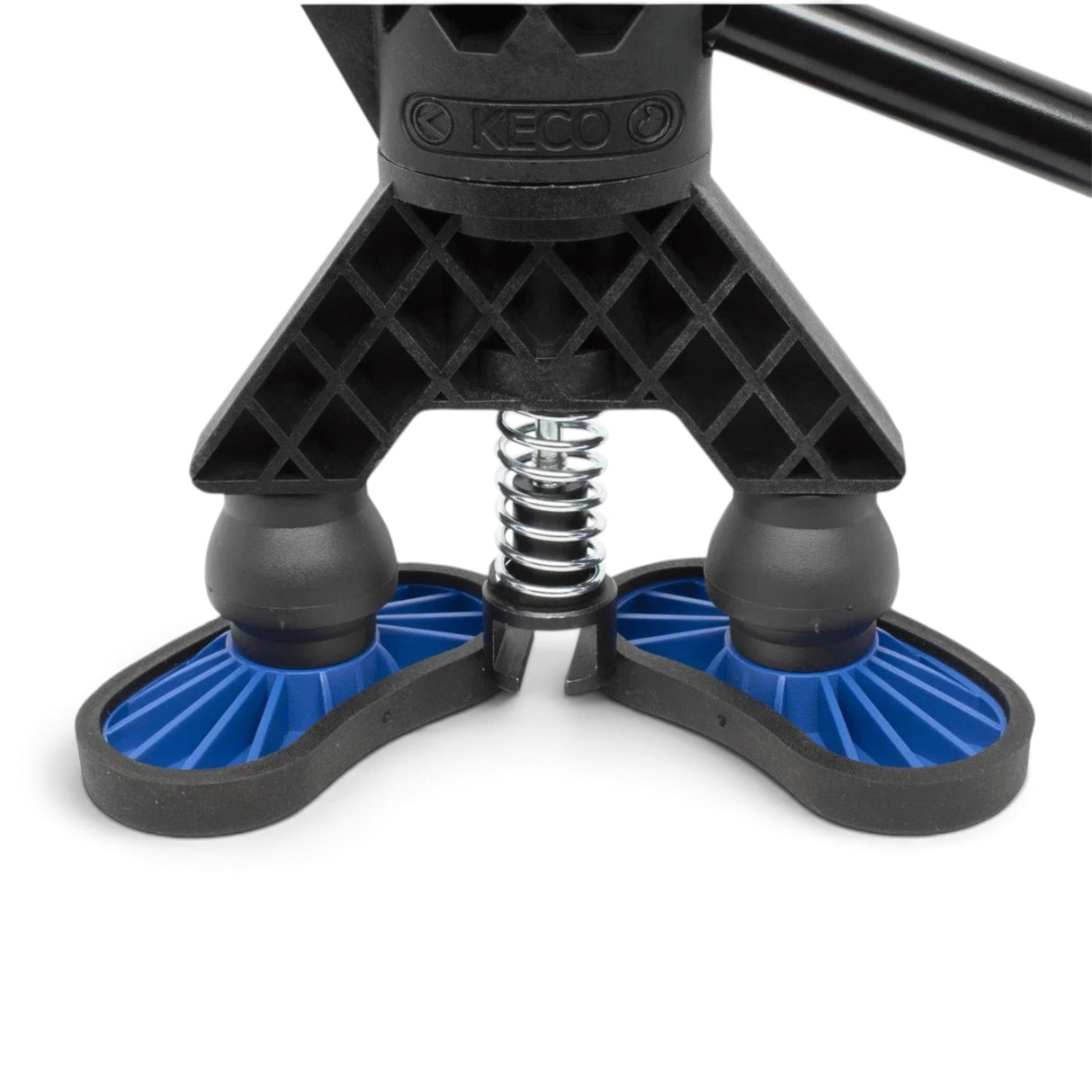 Keco Robo Mini Lifter showing adjustable pivoting feet with blue inserts and central tension spring