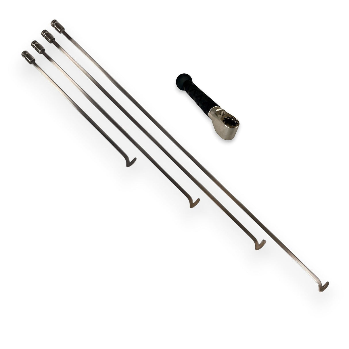 Anson PDR Lucky 7s PDR tool set featuring four metal dent repair rods of varying lengths and a tactical compact handle.
