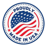 Anson PDR Proudly Made in USA circular badge with American flag design.