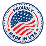 Anson PDR Proudly Made in USA circular emblem with American flag design