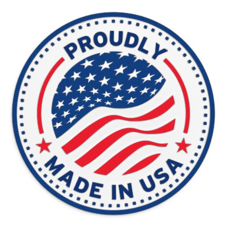 Anson PDR Proudly Made in USA circular emblem with American flag design and blue and red border