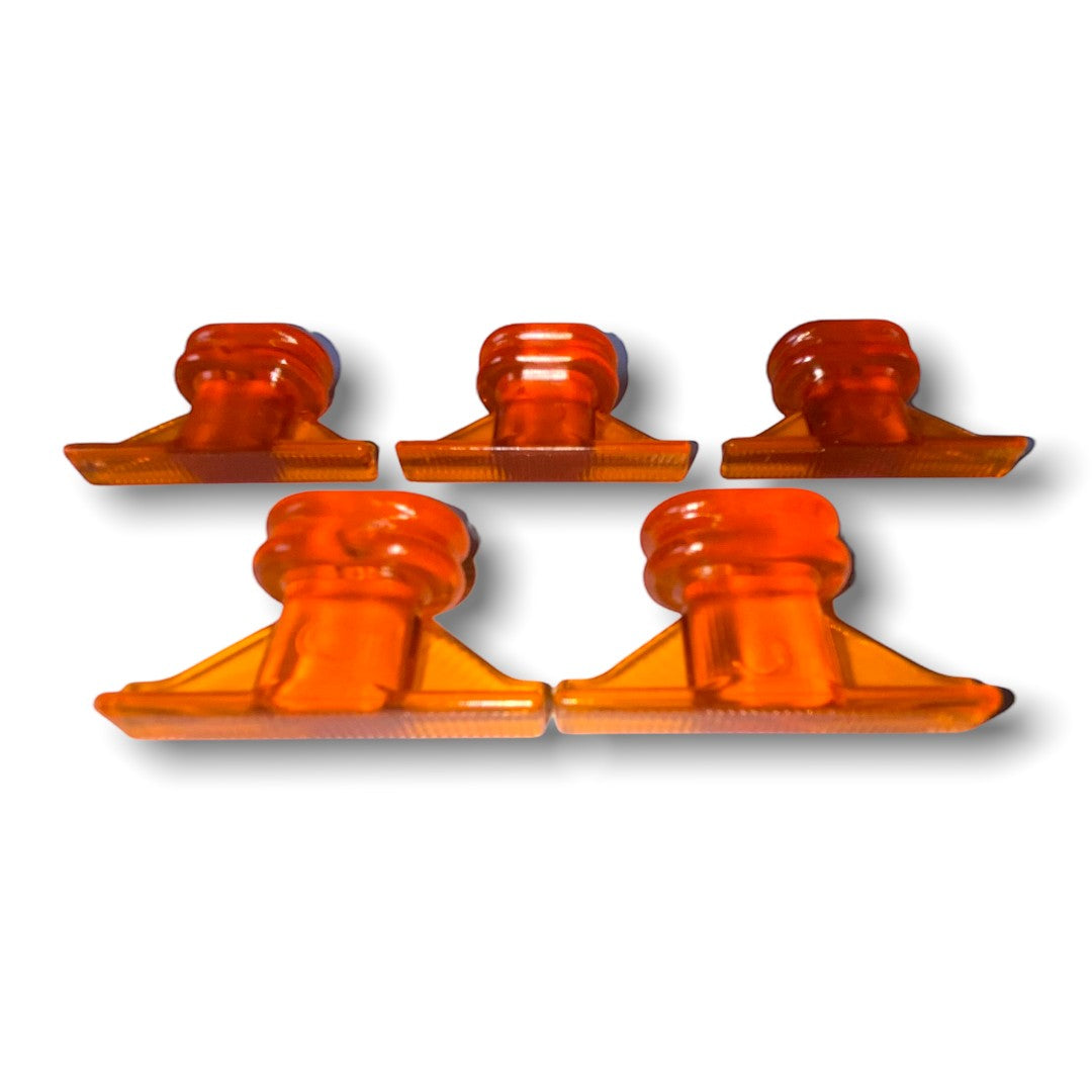 Anson PDR Dead Dent Lean & Mean orange plastic crease glue tabs for paintless dent repair with ribbed faces