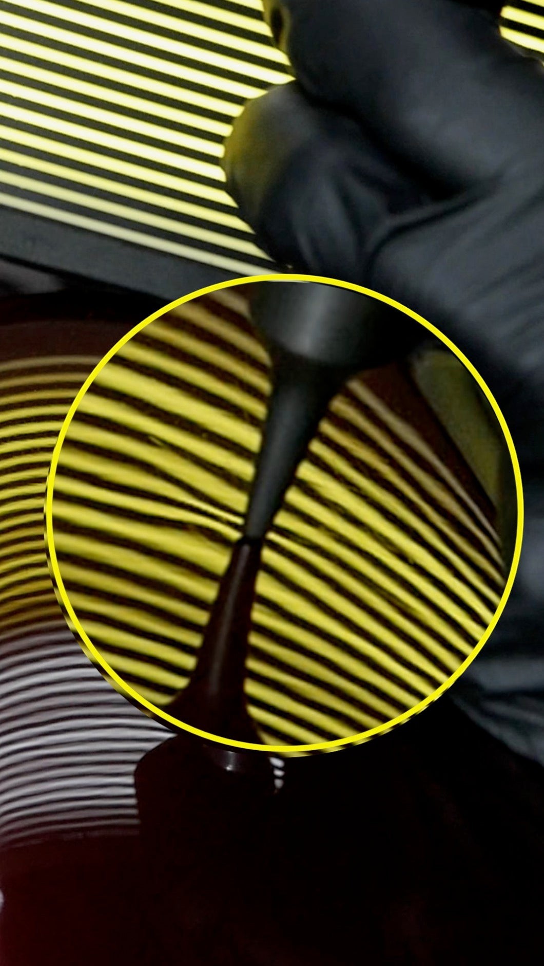 Anson PDR Dead Dent Tools Pee Wee ballistic knockdown tip being used on a car panel with a reflection board