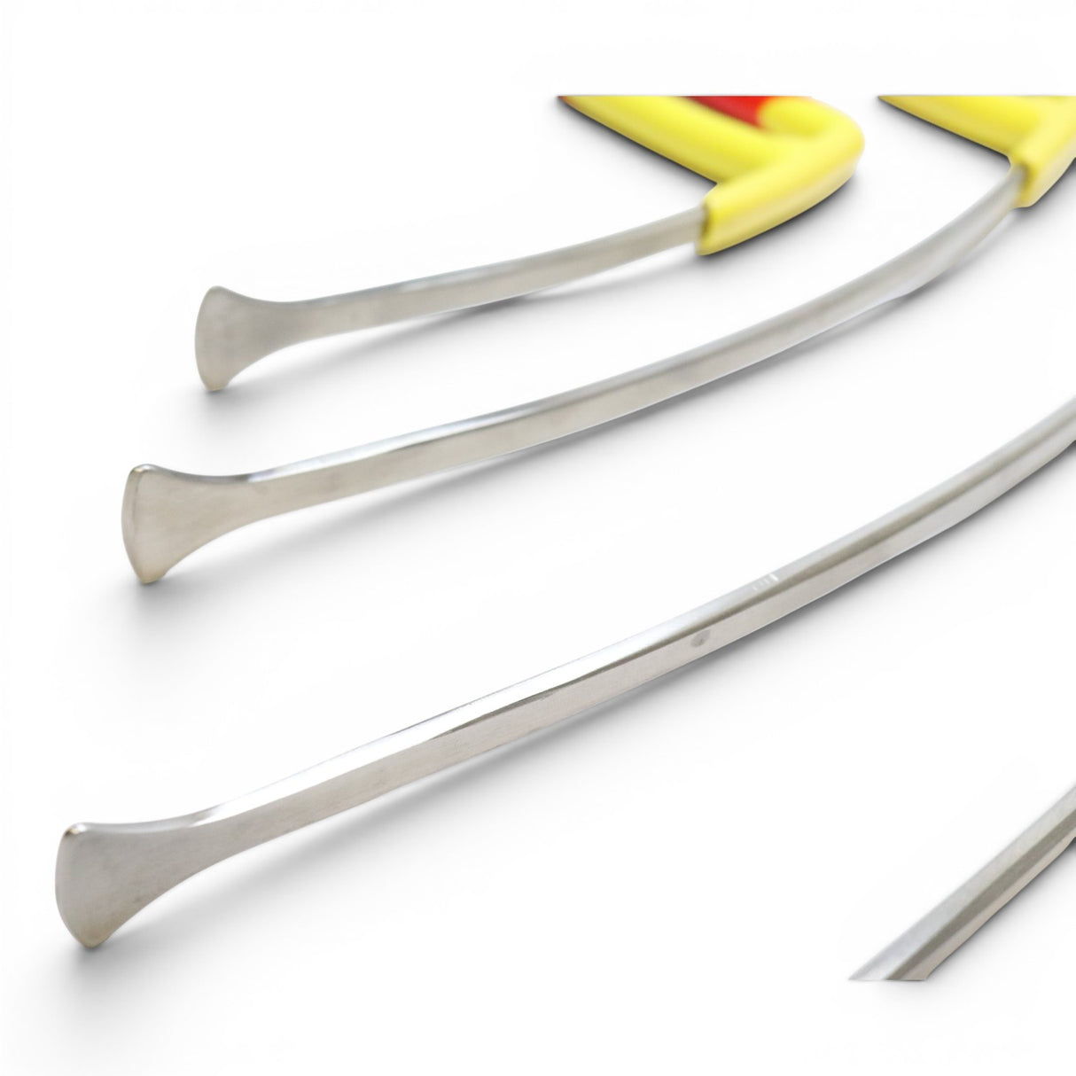 Anson PDR Tequila Rattlesnake 3/4" tail PDR tools, pre-curved metal with yellow handles.