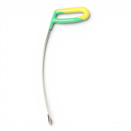 Anson PDR Tequila Rattlesnake 1 1/4" tail PDR tool with yellow and green handle and curved metal shaft.