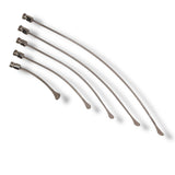 Anson PDR Rattlesnake 1 1/4" tail set with compact hub handles. Five metal PDR rods with curved whale tails.