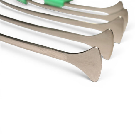 Anson PDR Tequila PDR Tools Rattlesnake Tail Set with 1 1/4" tip size, metal PDR rods with green handles.