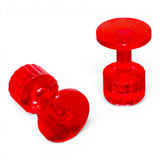 Anson PDR 15mm Dead on Dead Center red glue tabs for paintless dent repair with a rigid, smooth-faced design.