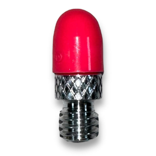 Anson PDR red urethane soft tip with aluminum threaded base, 3/8 inch diameter, for pushing and knocking down.