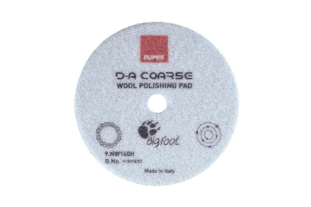 Anson PDR Rupes D-A COARSE wool polishing pad for dual action tools designed for heavy paint defect removal