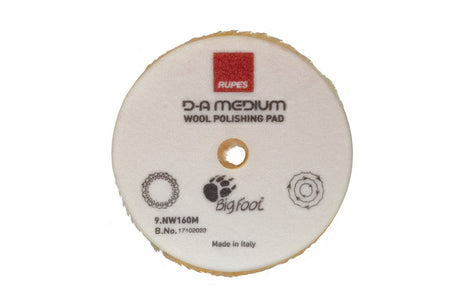 Anson PDR Rupes D-A MEDIUM wool polishing pad with yellow foam backing for dual action tools and moderate defects.