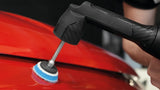 Anson PDR Rupes BIGFOOT iBrid Nano II polisher with extension shaft and blue wool pad detailing a red car panel