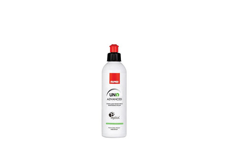 Anson PDR Rupes UNO ADVANCED 250ml bottle of car paint polish and protective sealant for gloss enhancement.