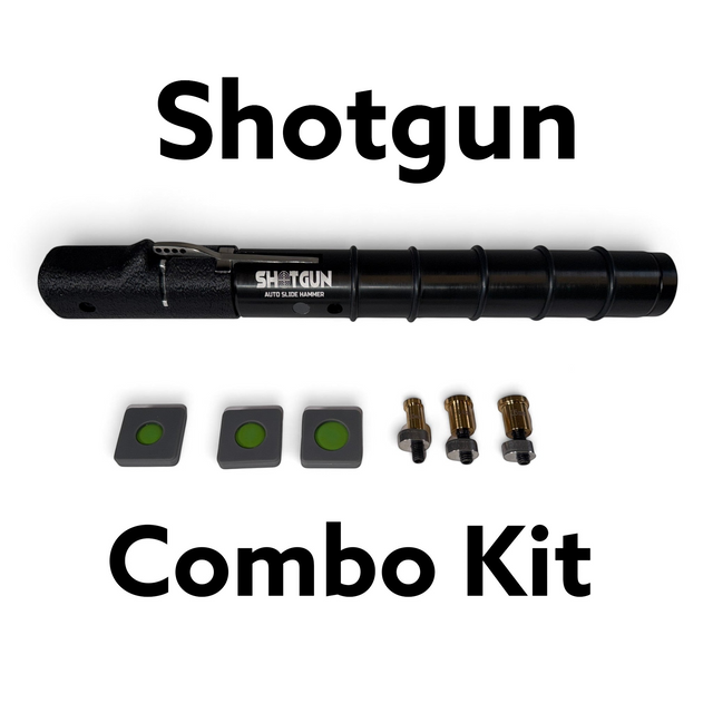 Anson PDR Shotgun auto slide hammer tool with magnetic base and assorted PDR glue tabs for dent repair