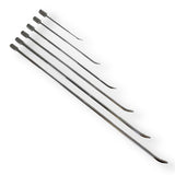 Anson PDR stainless steel ice pick set with inline grip handles, featuring 6 different sizes and sharpened tips.