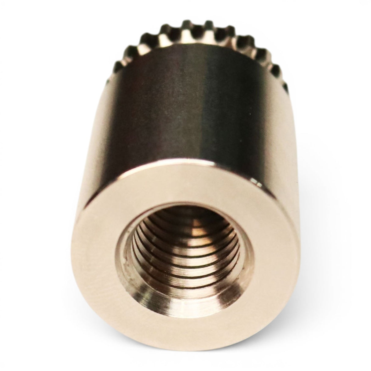 Anson PDR stainless steel indexing hub with threaded interior and serrated top edge. Pack of 10.