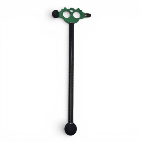 Anson PDR Tactical Blending Hammer with a green anodized aluminum head, carbon fiber handle, and rubber tips.