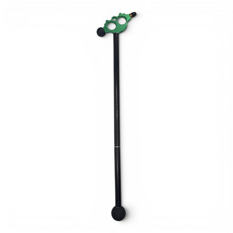 Anson PDR Tactical Blending Hammer with a green anodized aluminum head, carbon fiber handle, and rubber tips.