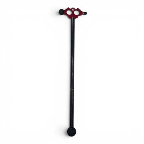Anson PDR Tactical Blending Hammer with a red anodized aluminum head, carbon fiber shaft, and black rubber tips.