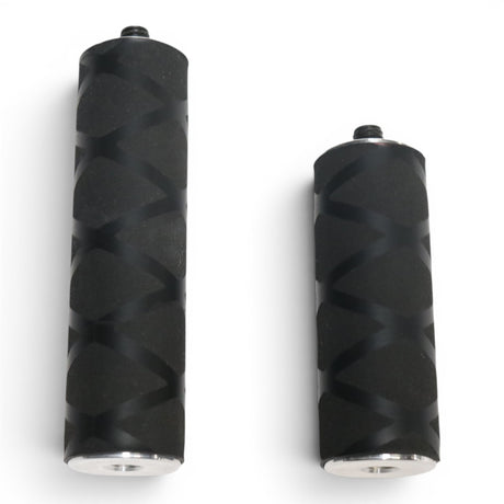 Anson PDR tactical knurled handle extensions with X-grip, black aluminum, 5/16-18 thread, available in 3"-6" lengths.
