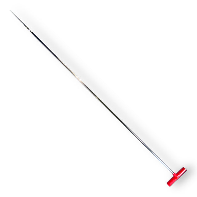 Anson PDR Tequila Bedside 60-inch stainless steel PDR rod with a sharp tip and red T-handle for dent repair.