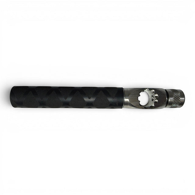 Anson PDR Tequila Econoline compact indexing handle with black x-grip and stainless steel push-button hub mechanism.